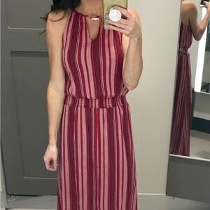 universal thread red pink striped maxi dress